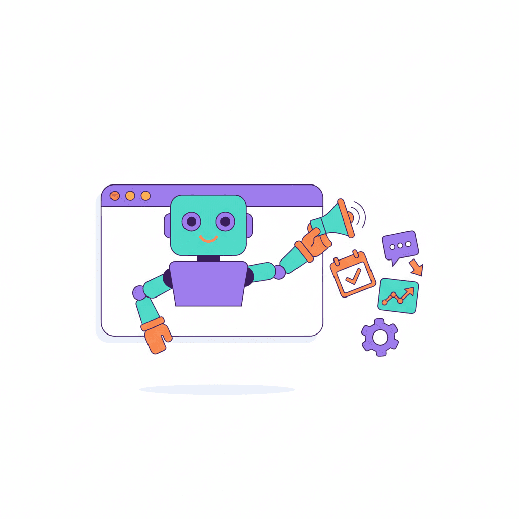 AI marketing assistant illustration
