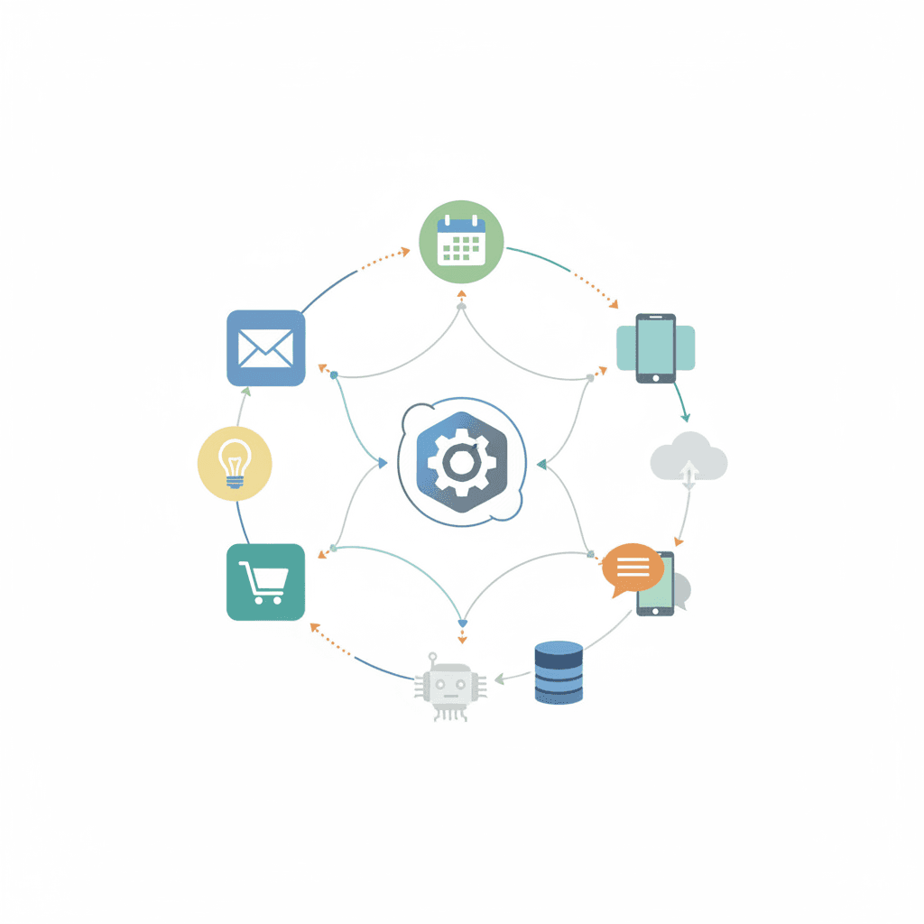 Automated workflow hub connecting apps and services