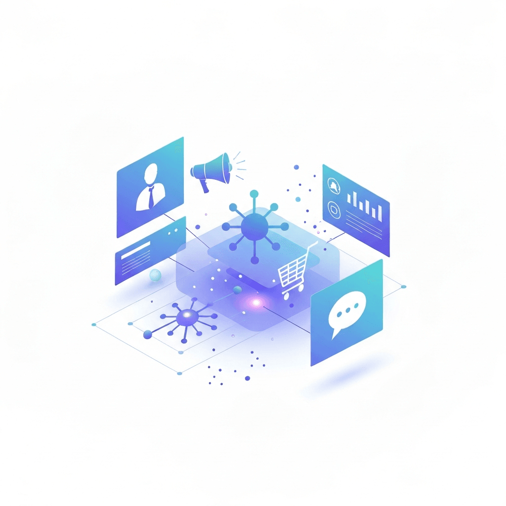 AI marketing conceptual visualization