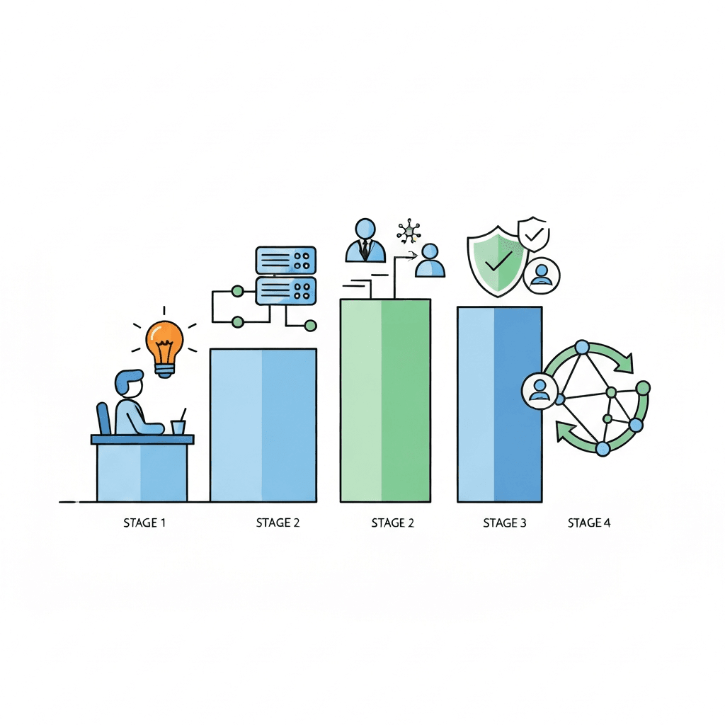 AI maturity stages illustration
