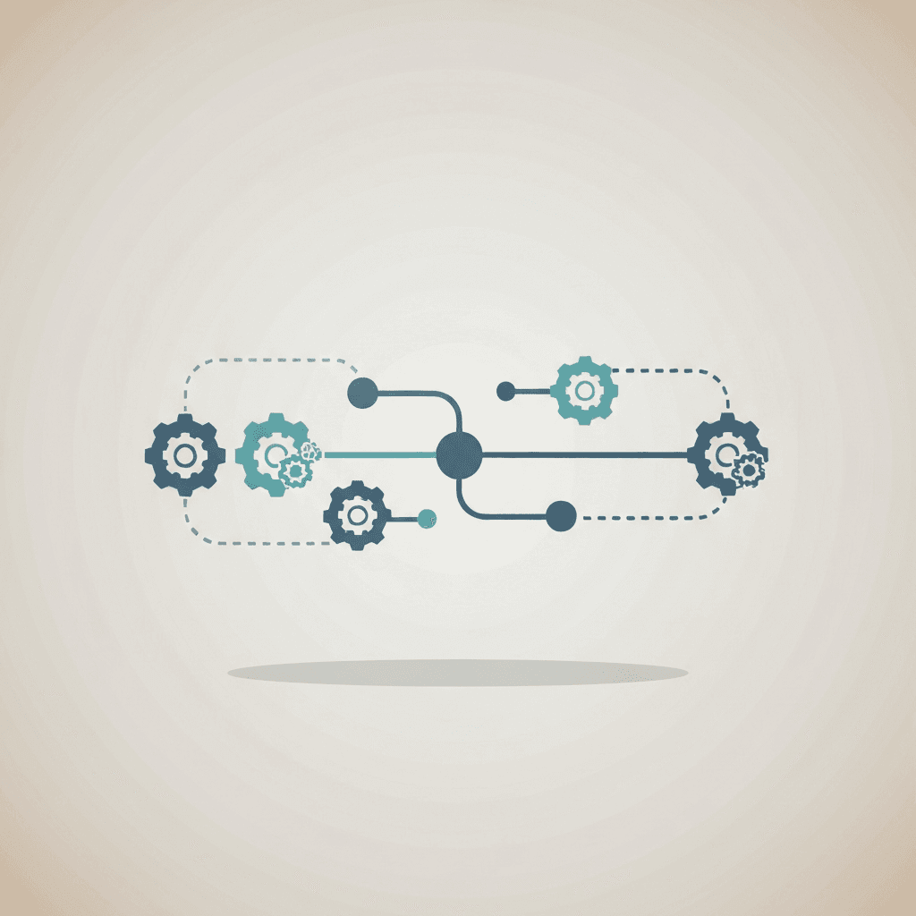Automation flow with connected nodes and gears