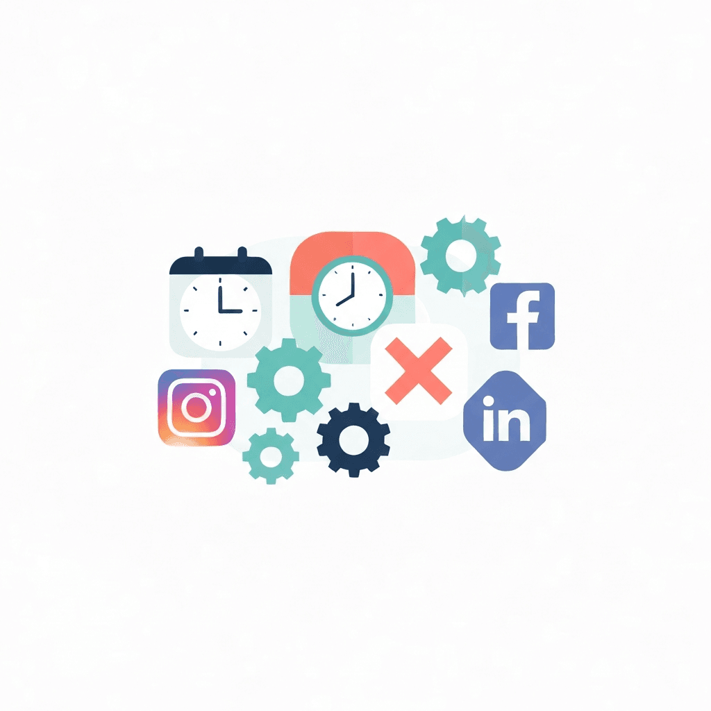 Social scheduling and automation illustration