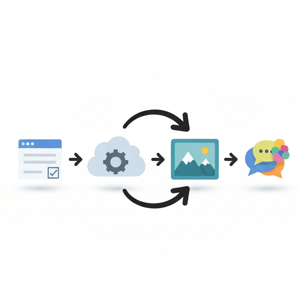 Visual workflow: form to Gemini to Slack